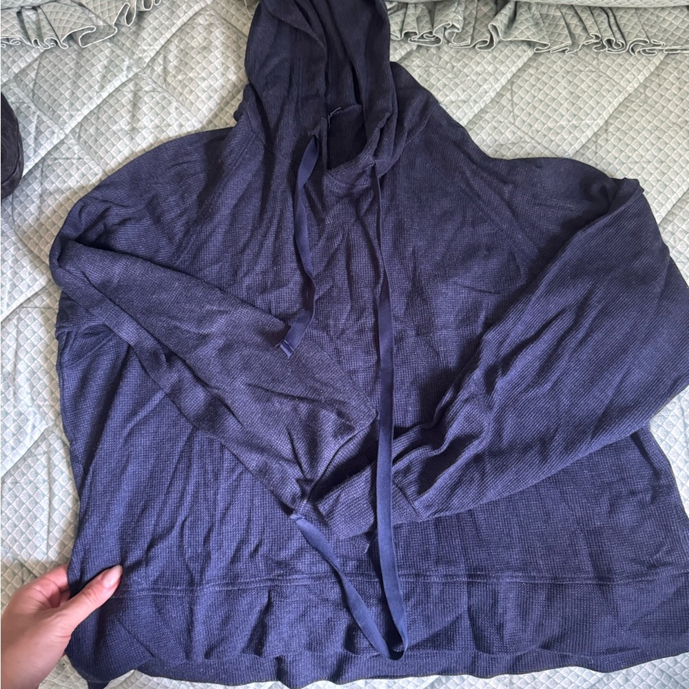 Terez Deep Blue Knit Hoodie